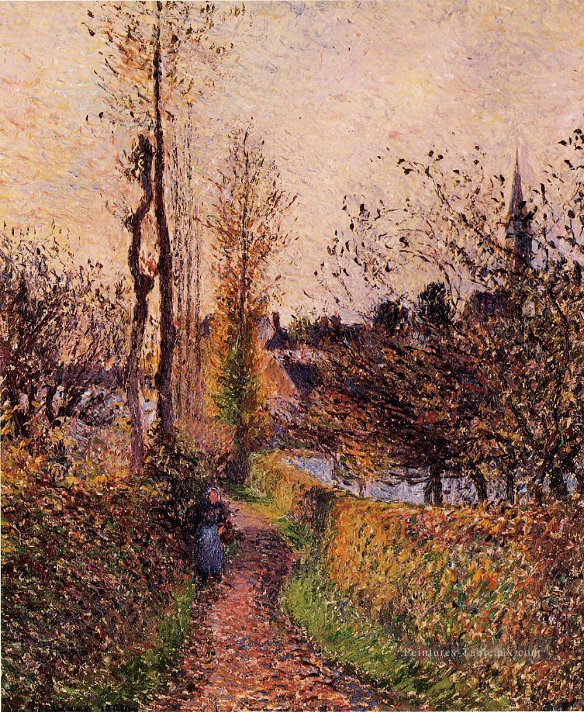 le chemin de basincourt 1884 Camille Pissarro Peintures à l'huile